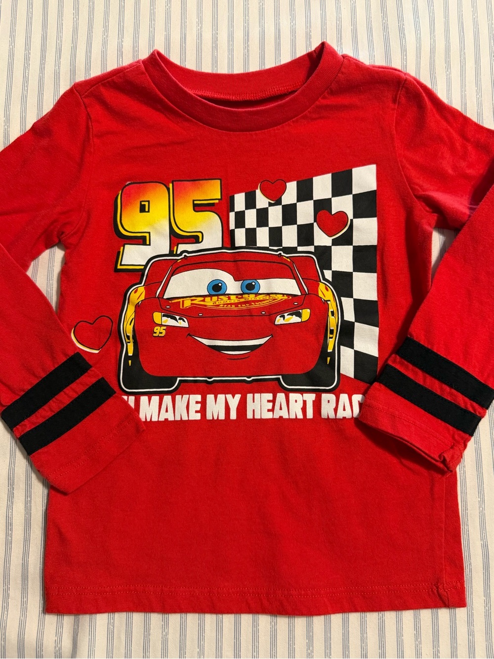 2 for$6✨Disney Red Lightning McQueen Graphic Long-Sleeve Shirt, Size 5T